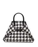 Ai Medium Top-Handle Houndstooth Shoulder Bag