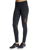 Captain Tight Leggings with Mesh-Panel, Black