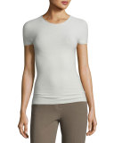 Striped Short-Sleeve Round-Neck Top