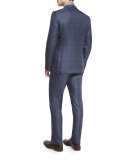 Trofeo 600 Plaid Two-Piece Suit, Blue