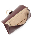 Faye Leather & Suede Clutch Bag, Dark Purple