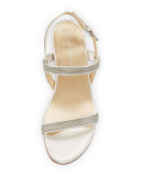 Inchains Leather Demi-Wedge Sandal, Pearl 