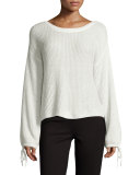 Lesya Tie-Sleeve Sweater, Natural