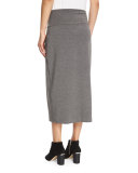 Fold-Over Knee-Length Skirt, Petite