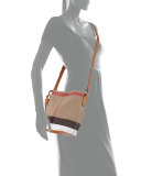 Ashby Canvas Check Crossbody Bag, Saddle Brown