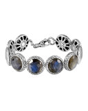 Batu Palu Silver Labradorite Disc Bracelet