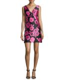 Floral-Print Sleeveless Mini Dress, Pink