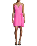 Alex Sleeveless Wrap Dress, Pink Lacquer