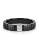 Domino Black Ceramic Stretch Link Bracelet with Pavé Diamond Spacer