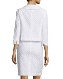 Long-Sleeve Eyelet Skirt Suit 