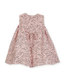 Sleeveless Polka-Dot Shift Dress, Pink/Black, Size 2-6