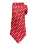 Woven Micro-Daisy Silk Tie, Red