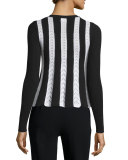 Long-Sleeve Striped Knit Top 