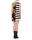 Sleeveless Floral & Stripe Shift Dress, Multicolor