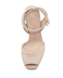 Lavinia Leather Platform Sandal, Nude