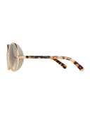 Andie Round Glitter-Trim Sunglasses
