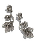 Gradient Crystal Flower Drop Earrings, Black