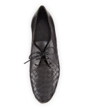 Naxos Woven Leather Oxford, Gray 