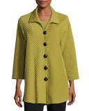 Ottoman Knit Wool Easy Shirt, Leaf 