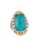North-South Chrysocolla Doublet Ring