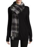 Blanket Plaid Knit Scarf