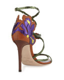Lolita Floral Strappy 100mm Sandal, Canyon/Mix