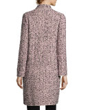 Metallic Tweed Topper Jacket, Petal