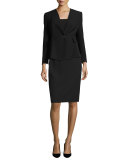 Techno Cady Pencil Skirt, Black