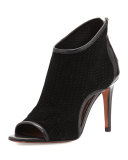 Ashlyn Cutout Suede Bootie, Black