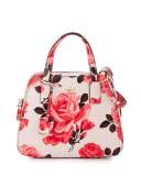 cameron street roses little babe satchel bag, pink sand/multi