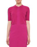Half-Sleeve Cropped Cardigan, Pink
