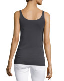 Long Organic Cotton Baby Rib Slim Tank, Graphite 