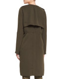 Overlay Flare Trench Coat, Military