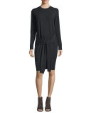 Tie-Front Cashmere Sweaterdress