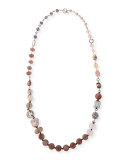 Long Mixed-Stone & Pearl Necklace, 38"