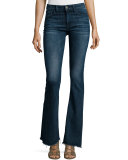 Heather High-Waist Flare-Leg Jeans, Triton