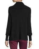 Bade Convertible Cowl-Neck Sweater, Caviar