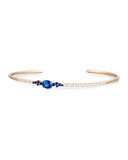 Diamond & Blue Sapphire Oval Bracelet in 18K Rose Gold