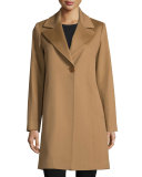 Wool Felt Single-Button Coat, Vicuna