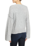Harris Oversized Wool-Blend Sweater, Heather Gray