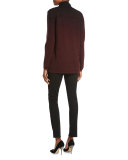 Sleeveless Mock Neck Ombre-Stitched Sweater, Black Multi