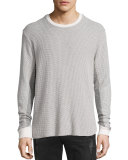 Two-Tone Thermal Long-Sleeve Shirt, White/Black