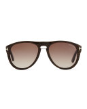 Kurt Acetate Aviator Sunglasses, Brown 