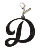 Alphabet D Bag Charm, Starlight Silver