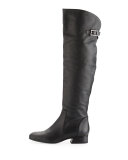 Lala Leather Over-the-Knee Boot, Black