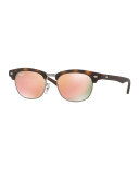 Mirrored Iridescent Clubmaster® Sunglasses, Havana/Copper