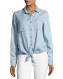 Tie-Front Denim Shirt 