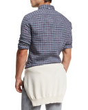 Plaid Leisure-Fit Sport Shirt, Indigo