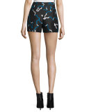 Camry Printed Mikado Shorts, Balestra Black