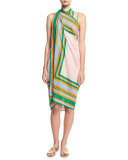 Borel Soft Voile Pareo Coverup, Green/Orange/Blue/Pink